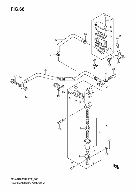 Rear master cylinder