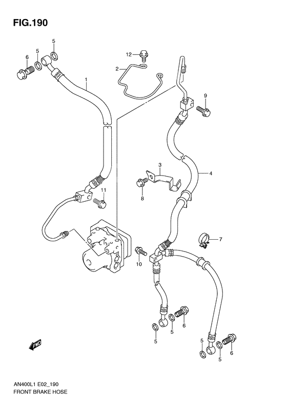 Front brake hose              

                  An400zal1 e2