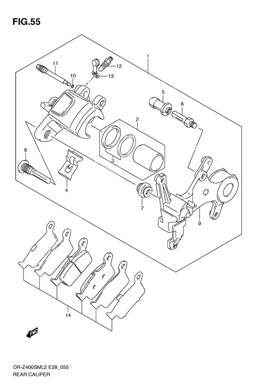 Rear caliper