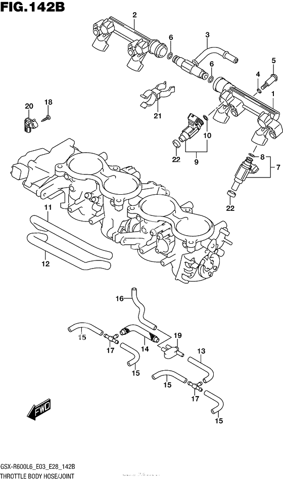 Throttle Body Hose/joint (Gsx-R600L6 E28)