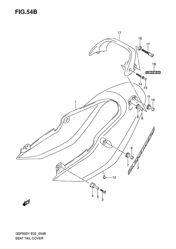 Seat tail cover              

                  Gsf600sk1/suk1