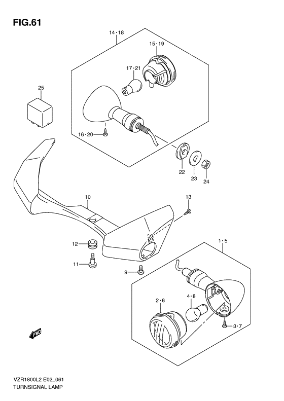 Turnsignal front & rear lamp              

                  Vzr1800l2 e19