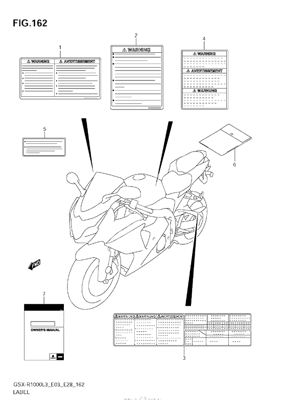 Информационные наклейки (Gsx-R1000L3 E28)