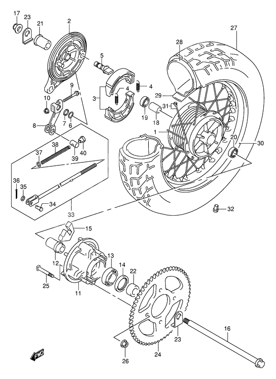 Rear wheel complete assy