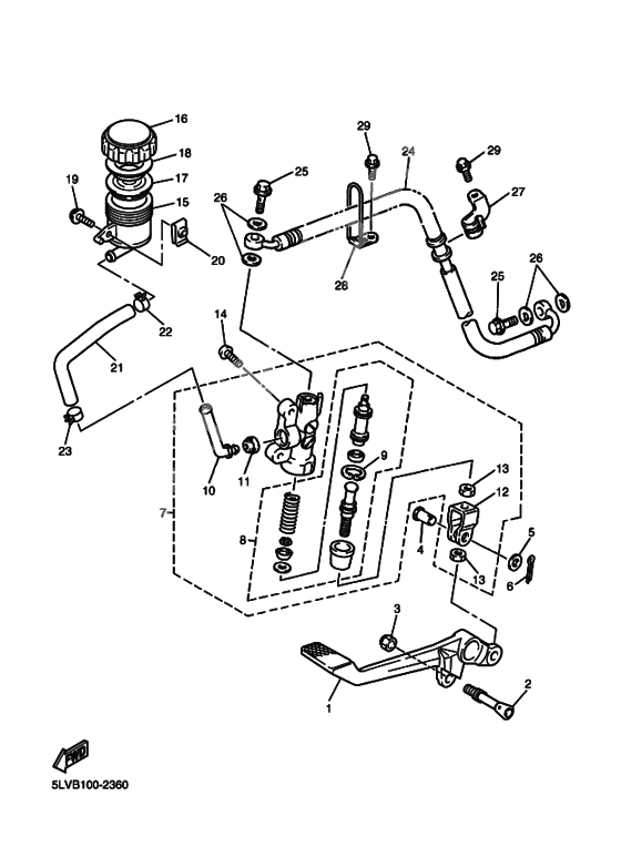 Rear master cylinder