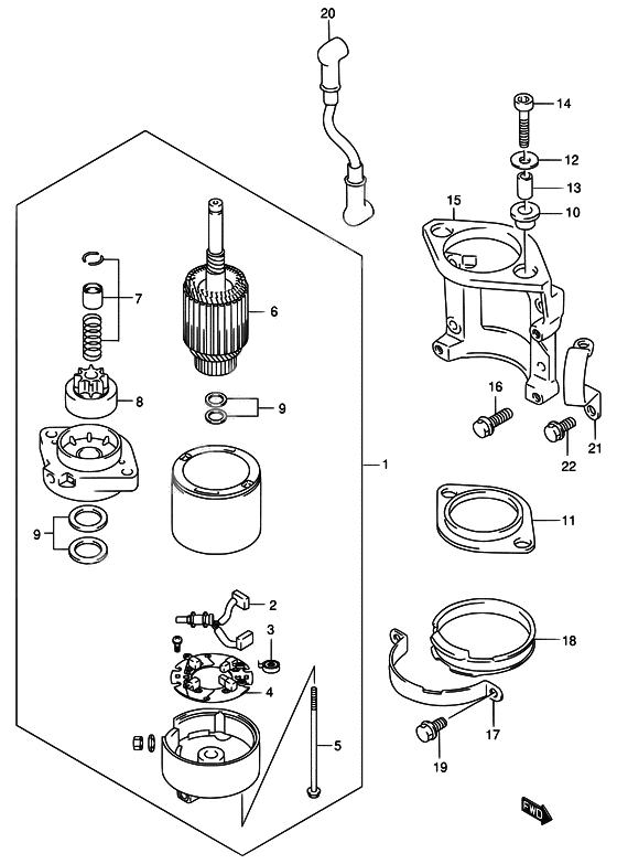 Starting motor