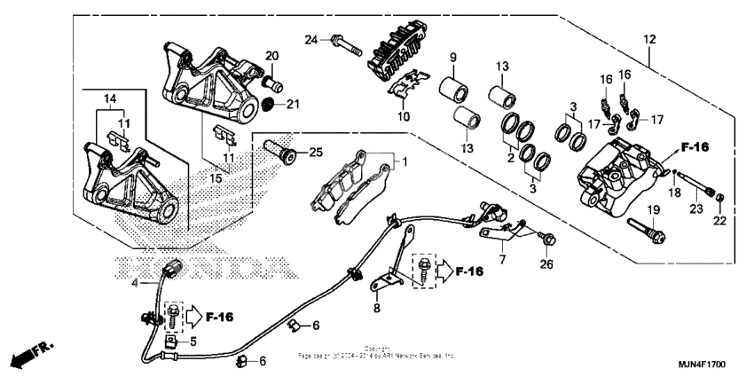 Rear brake caliper