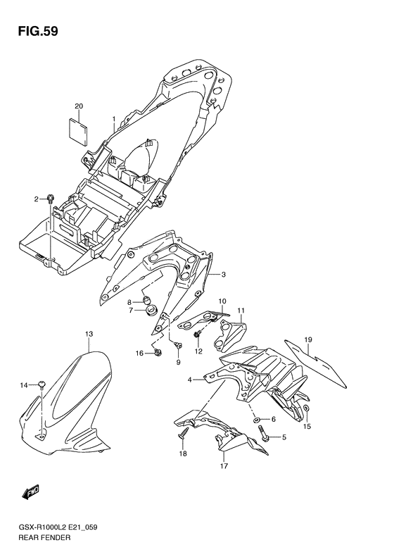 Rear fender              

                  Gsx-r1000l2 e24