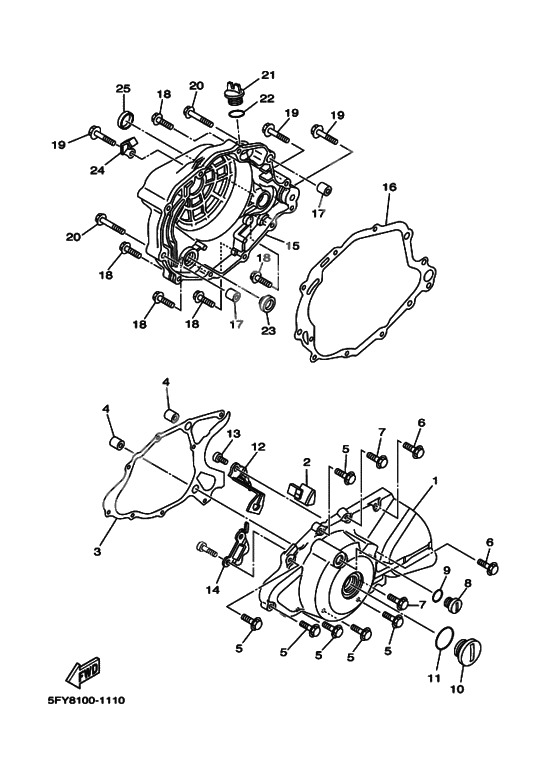 Crankcase cover ass`y (v