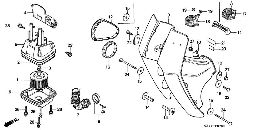 Front cover/air cleaner