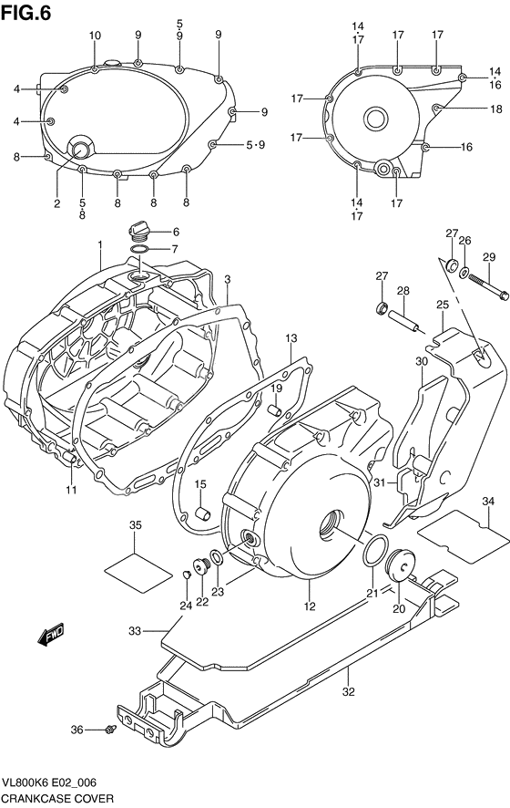 Crankcase cover ass`y (v