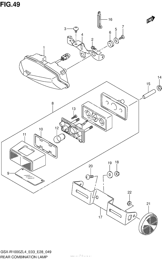 Задний фонарь (Стоп-сигнал) (Gsx-R1000Zl4 E33)