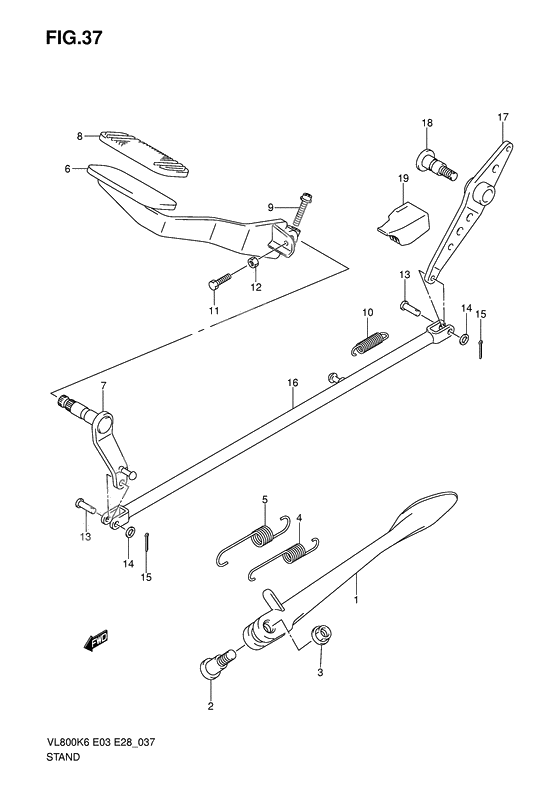 Stand - rear brake