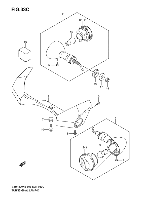 Turnsignal front & rear lamp              

                  Vzr1800zk8/zk9/zl0