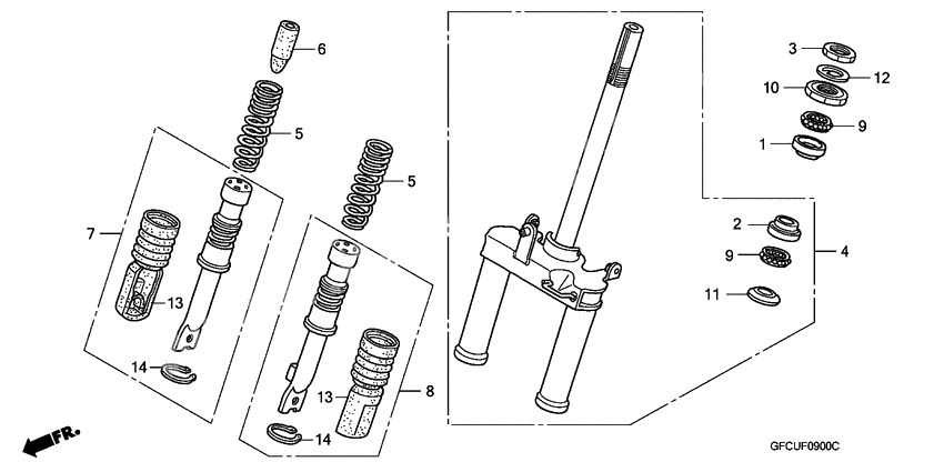 Front fork/steering stem
