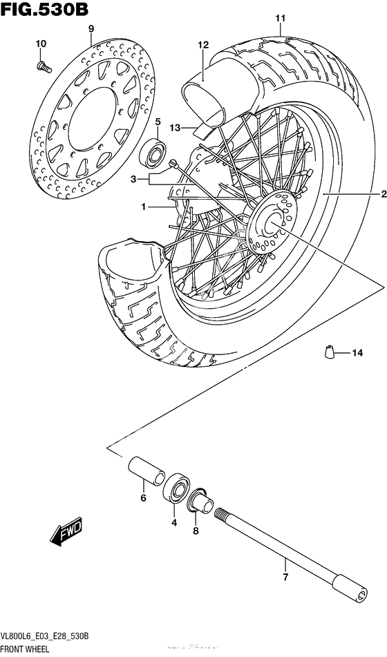 Переднее колесо (Vl800L6 E28)