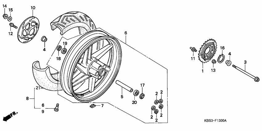 Rear wheel complete assy