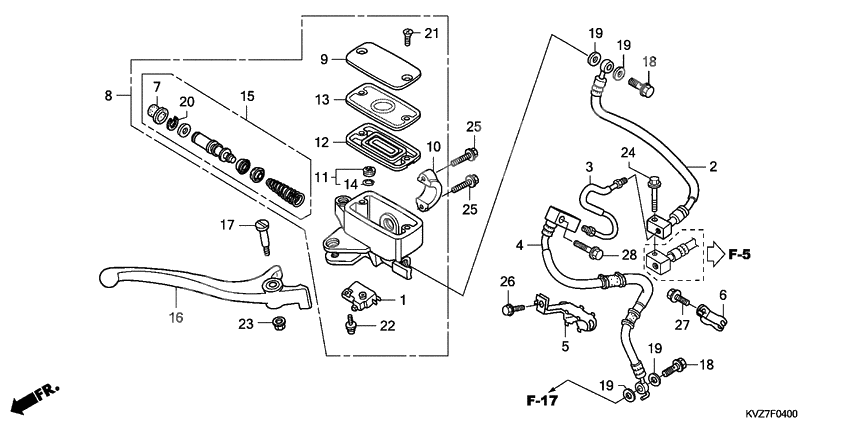 Front brake master cylinder              

                  NSS250S