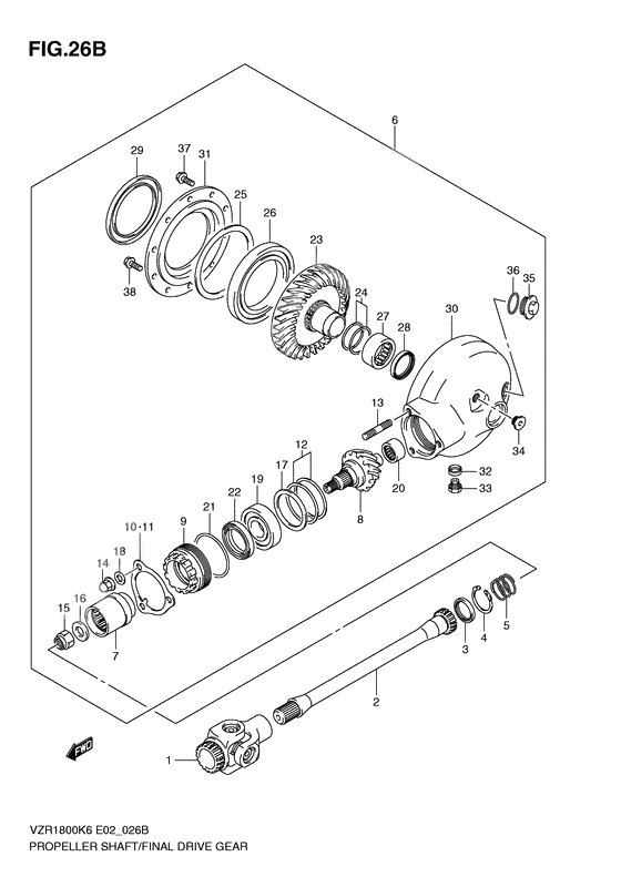 Propeller shaft/final drive gear              

                  Model l0