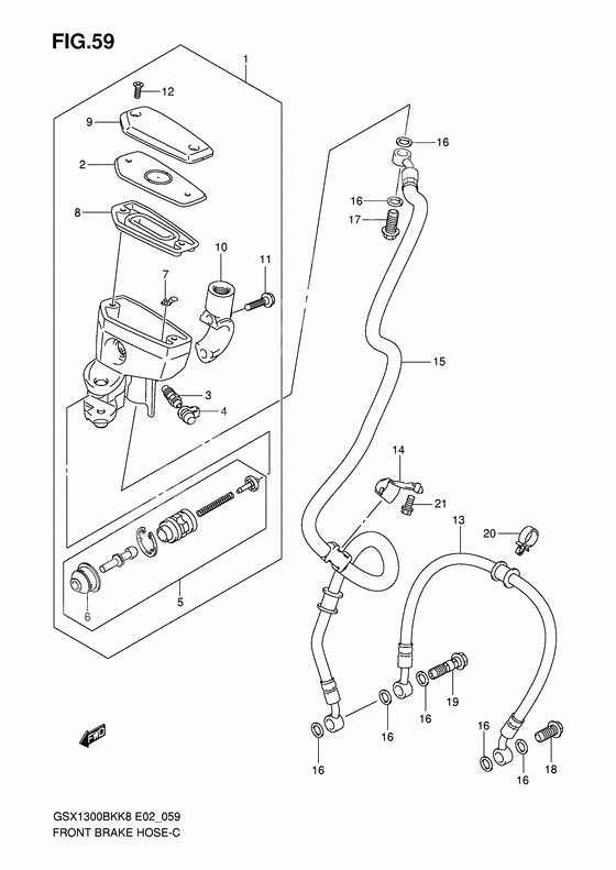 Front brake hose              

                  Gsx1300bkk8/u2k8/k9/ufk9/l0/ufl0