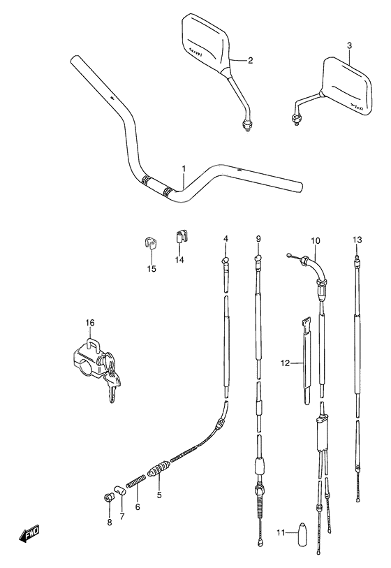 Handle bar - control cable