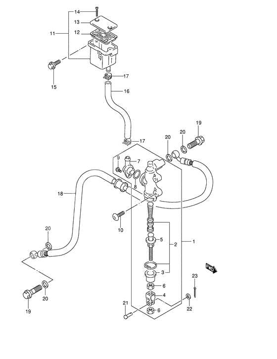 Rear master cylinder