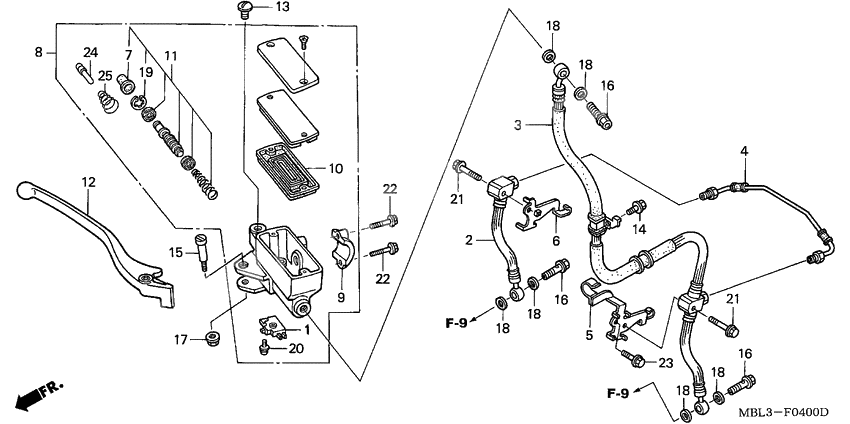 Fr. brake master cylinder              

                  NT650VW/X/Y/1