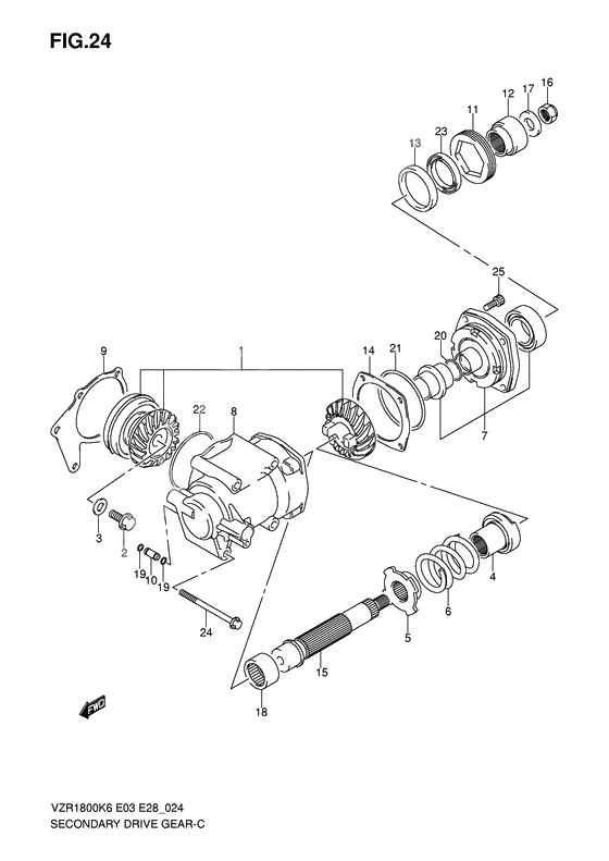 Secondary drive gear              

                  Model k6/k7