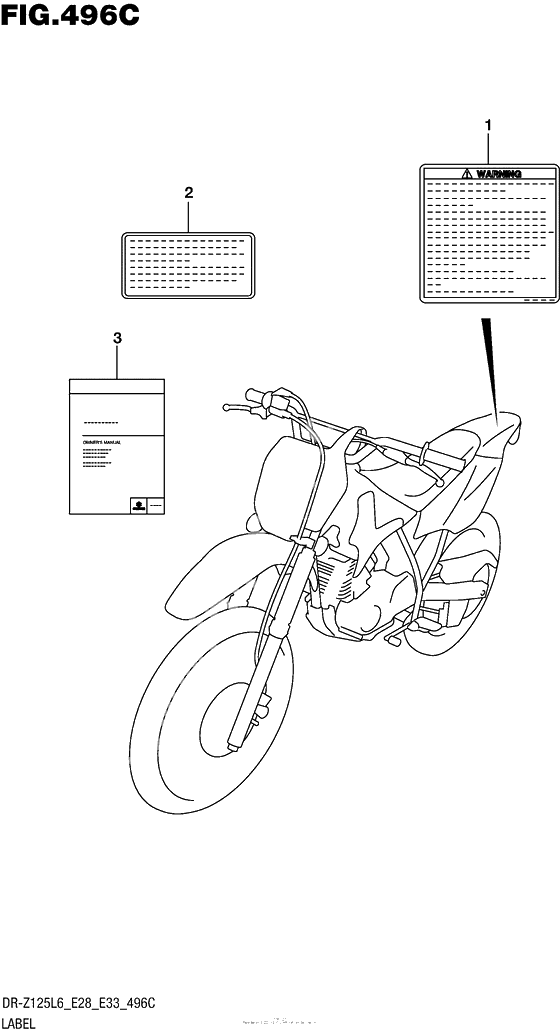 Информационные наклейки (Dr-Z125Ll6 E33)