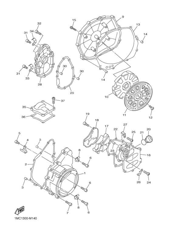 Crankcase cover ass`y (v