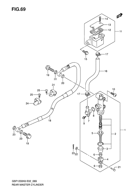 Rear master cylinder              

                  Gsf1200k6/sk6