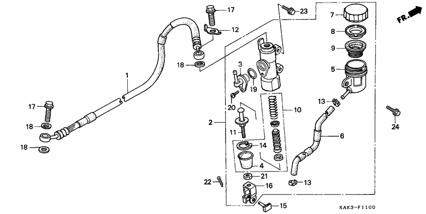 Rear brake master cylinder