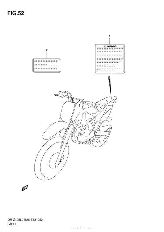 Информационные наклейки (Dr-Z125L E33)