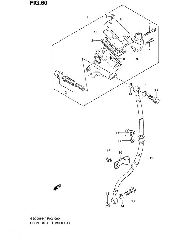 Front master cylinder              

                  Gs500hk7/huk7/hk8