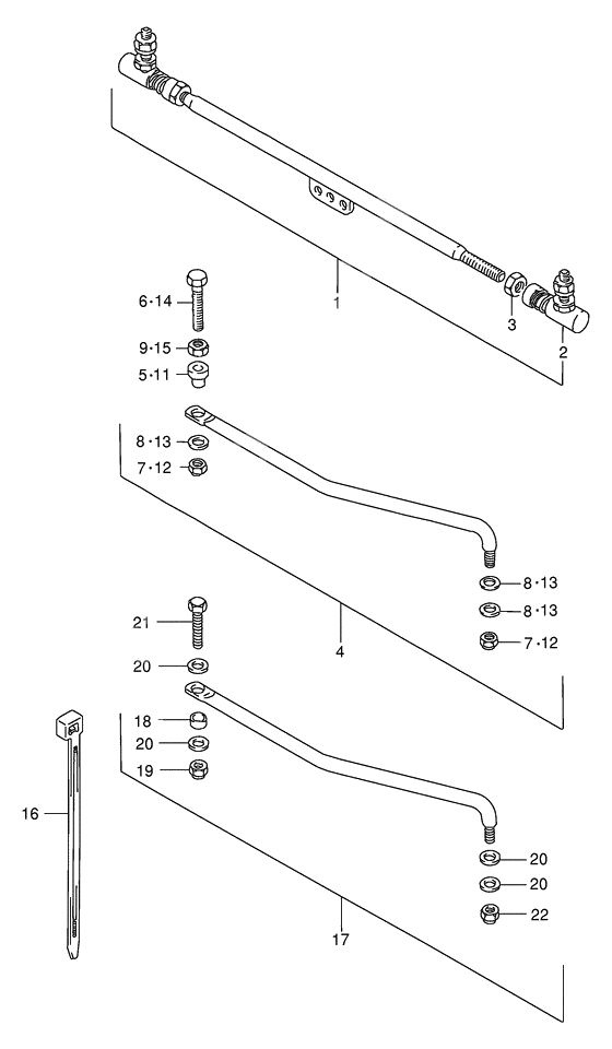 Tie rod linkage spindle zincated yello