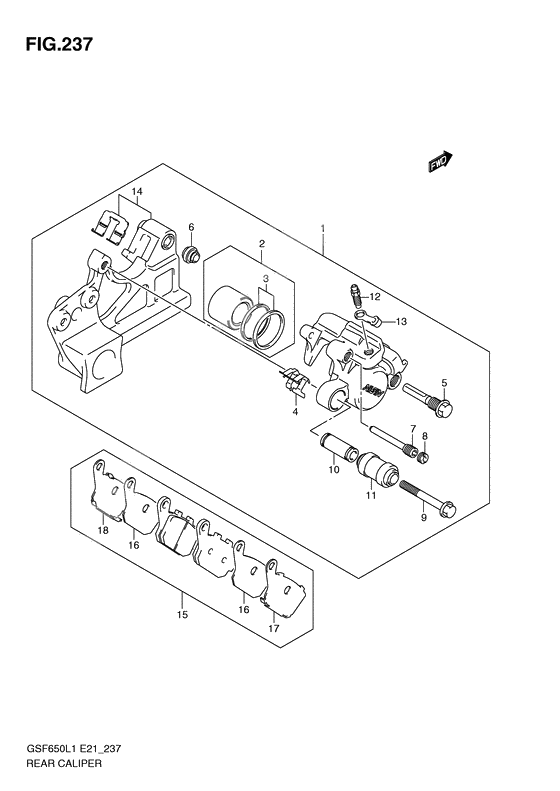 Rear caliper              

                  Gsf650sal1 e21