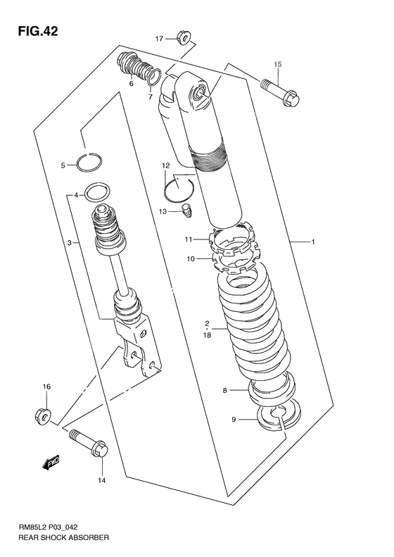 Rear shock absorber              

                  Rm85ll2 p03