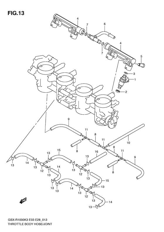 Throttle body hose/joint