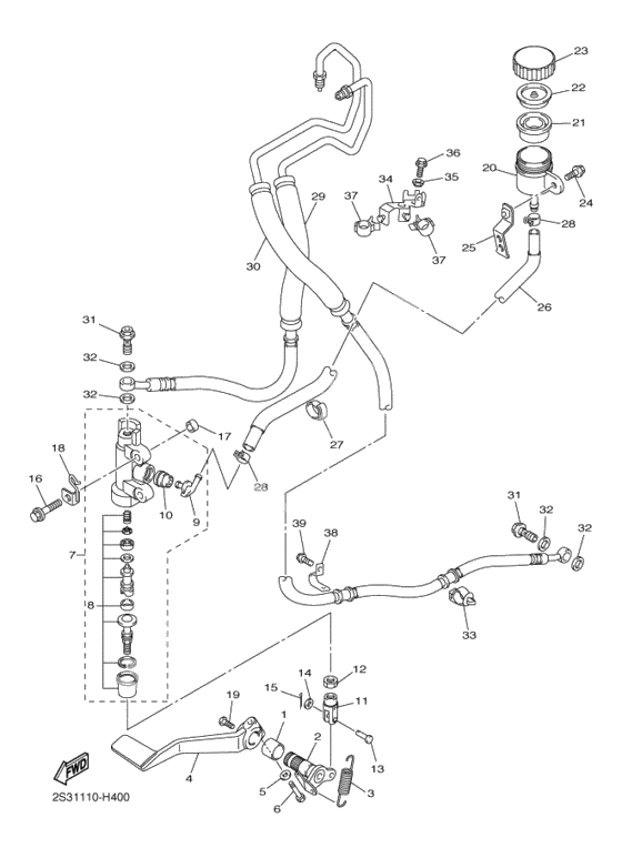 Задний тормозной цилиндр