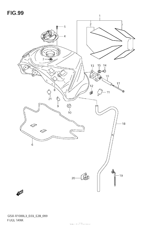 Топливный бак (Gsx-R1000Zl3 E33)