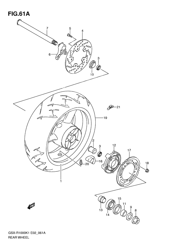 Rear wheel complete assy              

                  Gsx-r1000k2