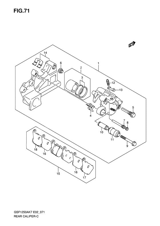 Rear caliper              

                  Gsf1250ak7/sak7/ak8/sak8/ak9/sak9/sazk9/sal0