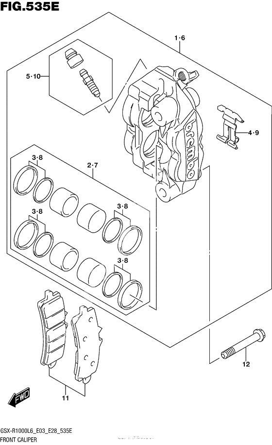 Передний тормозной суппорт (Gsx-R1000Al6 E33)