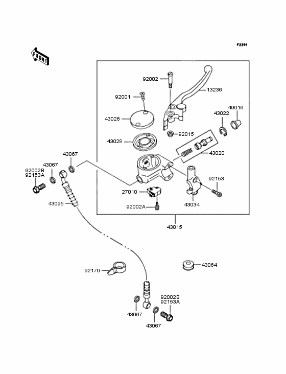 Front master cylinder