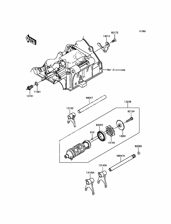 Gear change drum/shift fork(s)