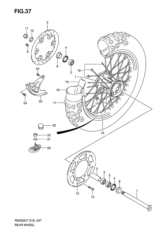 Rear wheel complete assy