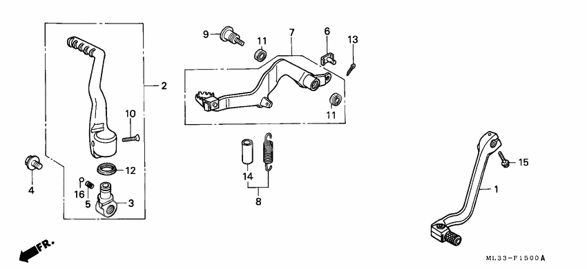 Change pedal/brake pedal/ kick starter arm