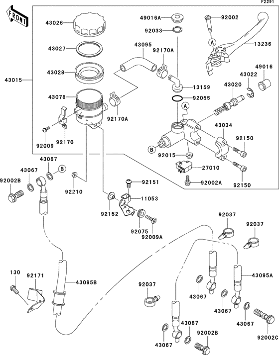 Front master cylinder