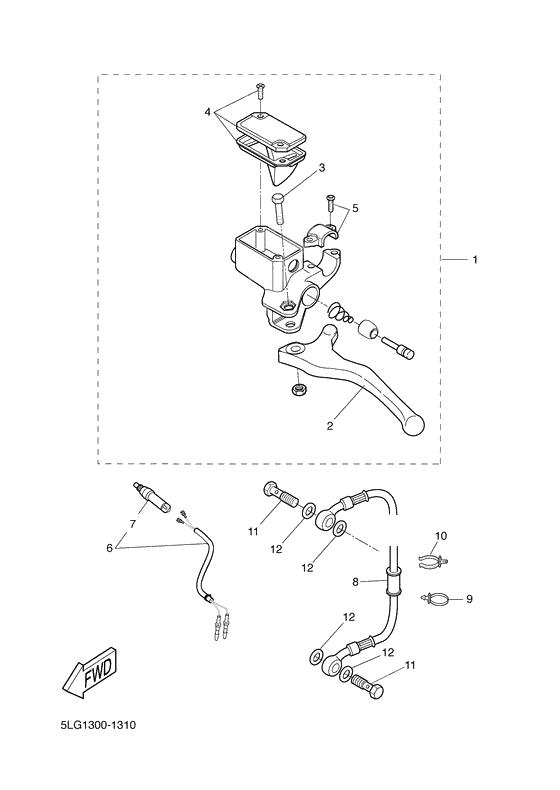 Rear master cylinder