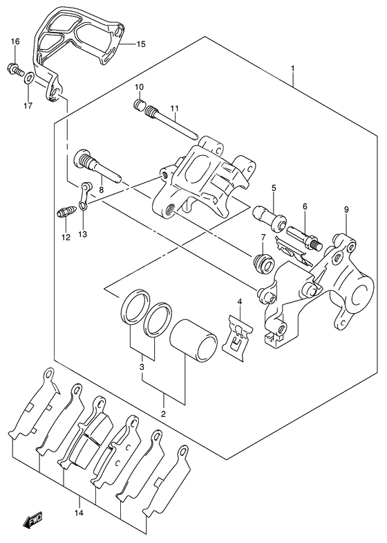 Rear caliper              

                  Model k1/k2/k3